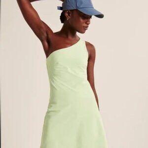 Abercrombie & Fitch Women's XS Kiwi Green One Shoulder Traveler Dress Tennis